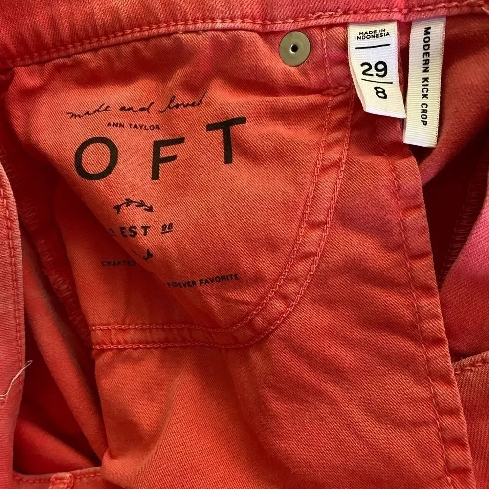 ANN Taylor Loft modern kick‎ crop pink jeans